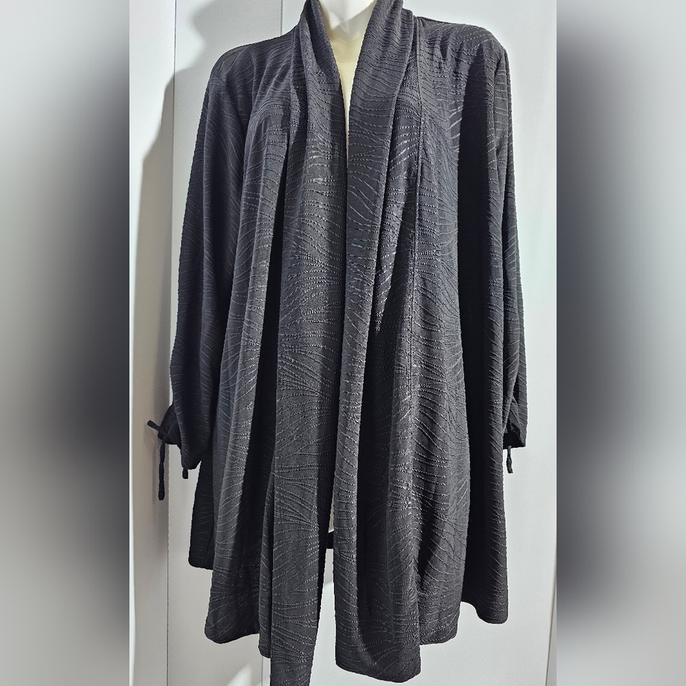 JM Collection Open Front Cardigan Women’s Plus  Size 1X Red 3/4 Long Sleeve